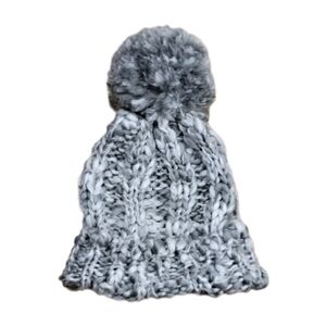 Gap cable‎ knit grey/white beanie